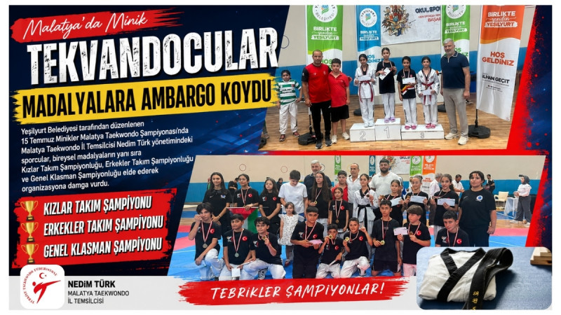 Malatya'da Minik Tekvandocular Madalyalara Ambargo Koydu