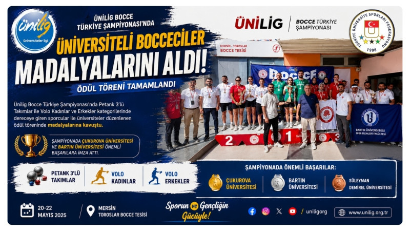 Üniversiteli Bocceciler Madalyalarını Aldı: Ünilig Türkiye Şampiyonası'nda Ödül Töreni Tamamlandı
