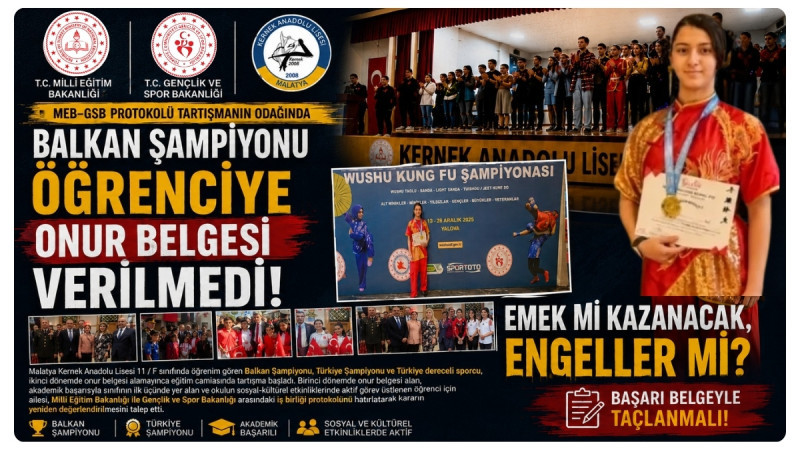 Balkan Şampiyonu Öğrenciye Onur Belgesi Verilmedi: MEB–GSB Protokolü Tartışmanın Odağında