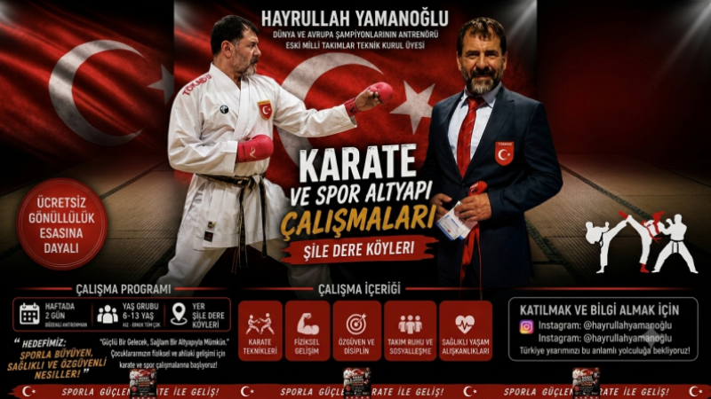 HAYRULLAH YAMANOĞLU'NDAN ŞİLE'DE ÖRNEK PROJE: KÖY ÇOCUKLARINA ÜCRETSİZ KARATE EĞİTİMİ