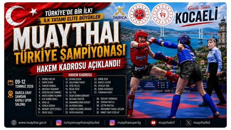 İlk Tatami Elite Büyükler Muaythai Türkiye Şampiyonasının Hakem Kadrosu Açıklandı