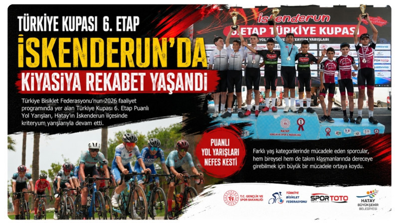 Türkiye Kupası 6. Etap Puanlı Yol Yarışları İskenderun'da Kıyasıya Rekabete Sahne Oldu