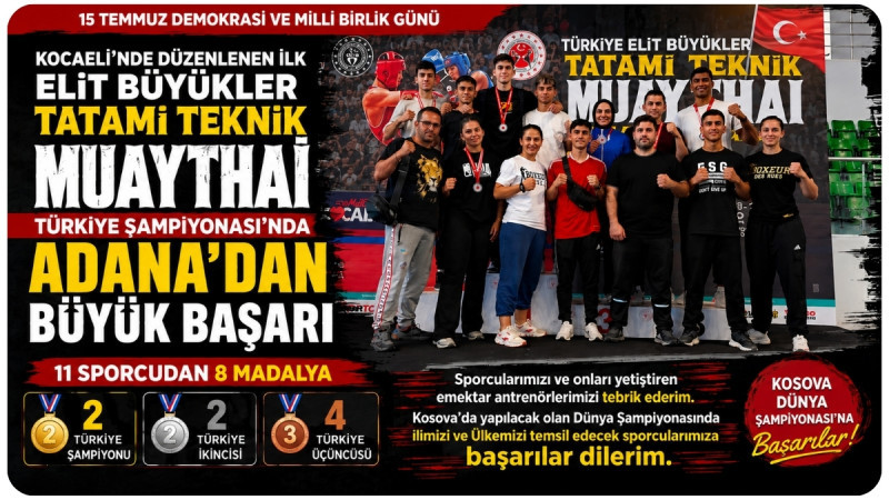 Kocaeli'nde Düzenlenen İlk Elit Büyükler  Muaythai Türkiye Şampiyonası'nda Adana'dan Büyük Başarı