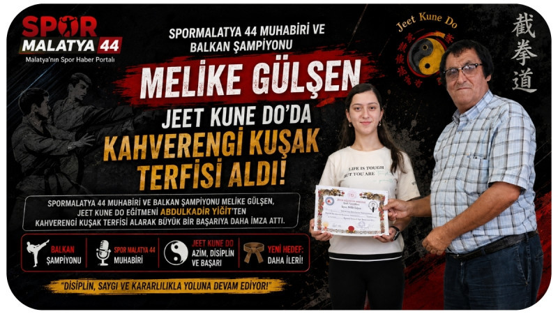 Melike Gülşen’den Jeet Kune Do’da Kahverengi Kuşak Başarısı