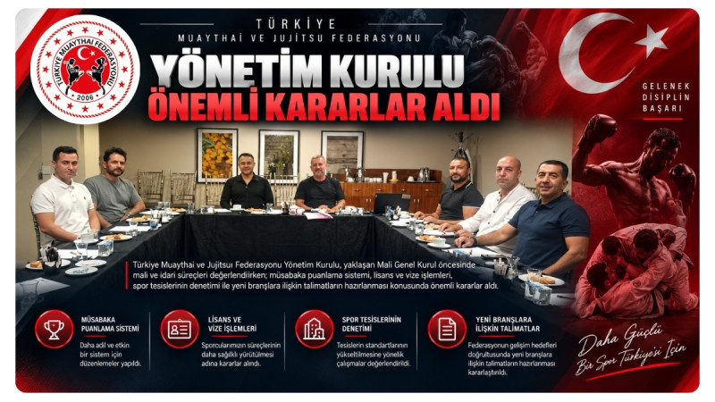 Türkiye Muaythai Ve Jujitsu Federasyonu Yönetim Kurulu Önemli Kararlar Aldı