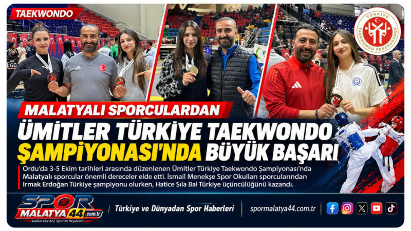 Malatyalı Sporculardan Ümitler Türkiye Taekwondo Şampiyonası’nda Büyük Başarı