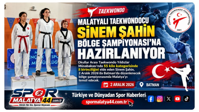 Sinem Şahin Taekwondo’da İl Birincisi Oldu, Hedef Bölge Şampiyonası