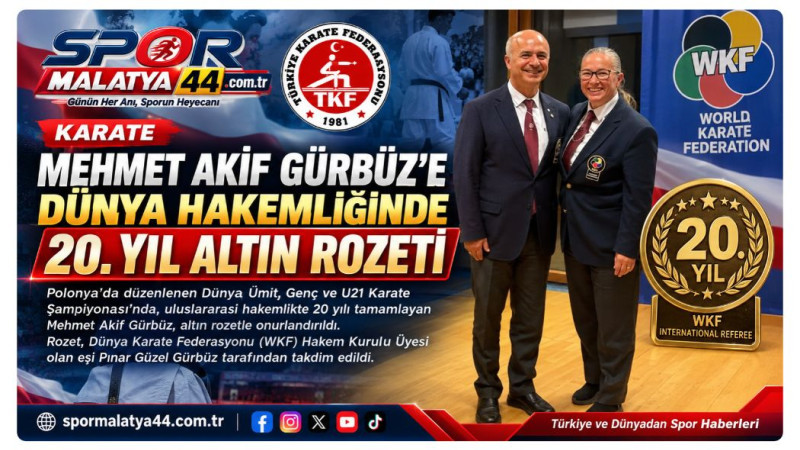 Mehmet Akif Gürbüz’e Dünya Hakemliğinde 20. Yıl Altın Rozeti